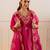 Magenta embroidered chanderi kurta set