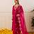 Magenta embroidered chanderi kurta set