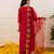 Red embroidered chanderi kurta set