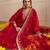 Red embroidered chanderi kurta set