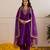 Purple embroidered chanderi kurta set