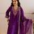 Purple embroidered chanderi kurta set