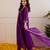 Purple embroidered chanderi kurta set