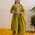 Olive embroidered chanderi kurta set