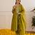 Olive embroidered chanderi kurta set