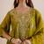 Olive embroidered chanderi kurta set