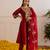 Maroon embroidered chanderi kurta set