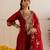 Maroon embroidered chanderi kurta set