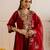 Maroon embroidered chanderi kurta set