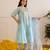 Sky blue embroidered chanderi kurta set