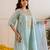 Sky blue embroidered chanderi kurta set