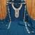 Women's blue georgette embroidered unstitched dress material
