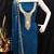 Women's blue georgette embroidered unstitched dress material