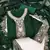Women's dark green georgette embroidered unstitched dress material
