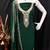 Women's dark green georgette embroidered unstitched dress material