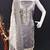Women's grey coco silk embroidered unstitched dress material