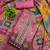 Women's pink silk chiffon printed unstitched dress material