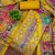 Women's yellow silk chiffon printed unstitched dress material