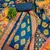 Women's blue silk chiffon printed unstitched dress material