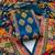 Women's blue silk chiffon printed unstitched dress material