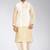 Fawn dupon art silk kurta, jacket with matching dhoti