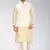 Fawn dupon art silk kurta, jacket with matching dhoti