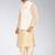 Fawn dupon art silk kurta, jacket with matching dhoti