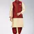 Fawn dupon art silk kurta, jacket with matching dhoti