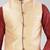 Red dupon art silk kurta, jacket with matching dhoti