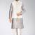 Grey dupon art silk kurta, jacket with matching dhoti