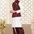 White dupon art silk kurta, jacket with matching dhoti