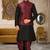Black dupon art silk kurta, jacket with matching dhoti