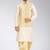 Cream dupon art silk kurta, jacket with matching dhoti