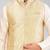 Cream dupon art silk kurta, jacket with matching dhoti
