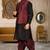 Black dupon art silk kurta, jacket with matching dhoti