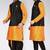 Mustard dupon art silk kurta, jacket with matching dhoti and churidar