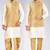 White dupon art silk kurta, jacket with matching dhoti and churidar