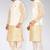 Fawn dupon art silk kurta, jacket with matching dhoti and churidar
