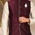 Mahroon dupon art silk kurta, jacket with matching churidar