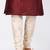 Maroon dupon art silk kurta, jacket with matching dhoti and churidar