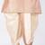 Beige dupon art silk kurta, jacket with matching dhoti and churidar