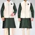 Green dupon art silk kurta, jacket with matching dhoti and churidar