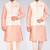 Pink dupon art silk kurta, jacket with matching dhoti and churidar