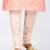 Pink dupon art silk kurta, jacket with matching dhoti and churidar