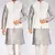Grey dupon art silk kurta, jacket with matching dhoti and churidar