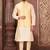Fawn dupon art silk kurta, jacket with matching churidar