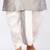 Grey dupon art silk kurta, jacket with matching dhoti and churidar