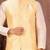 Fawn dupon art silk kurta, jacket with matching churidar