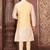 Fawn dupon art silk kurta, jacket with matching churidar