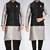 Grey dupon art silk kurta, jacket with matching dhoti and churidar